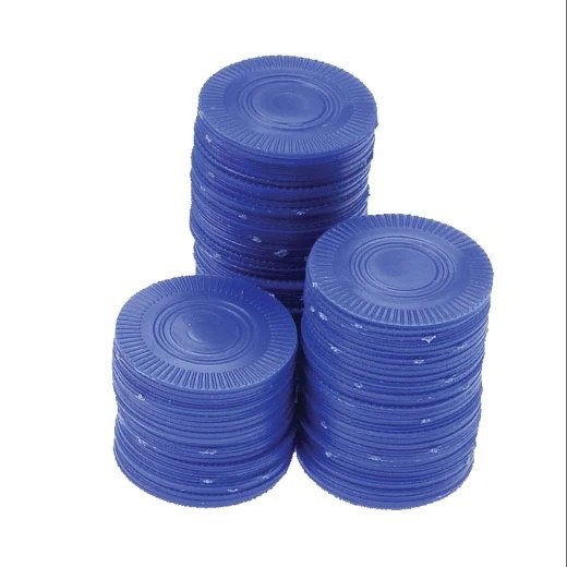 Plastic Casino Poker Chips | Blue Poker Chips/100pcs Per Bag | Novelty Poker Chips