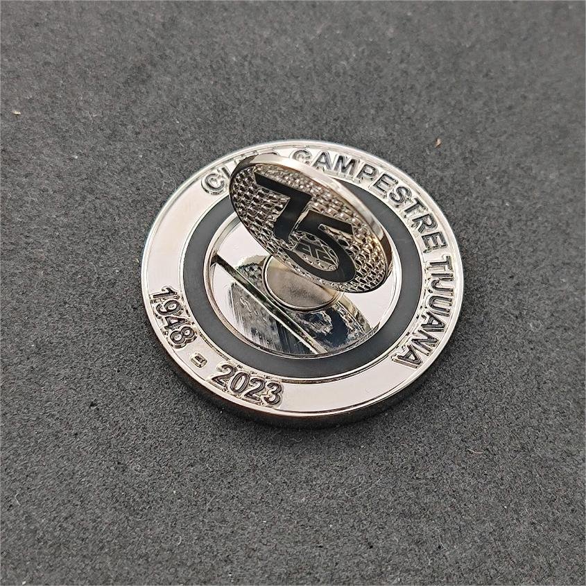 Customized 40/43/45mm Cast Zinc Alloy Metal Enamel Magnetic Golf Poker Chip Ball Marker