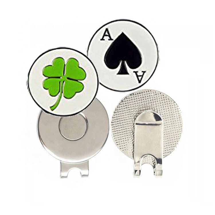 Golf Accessories Support Custom Shape Golf Hat Clip With Metal Ball Marker