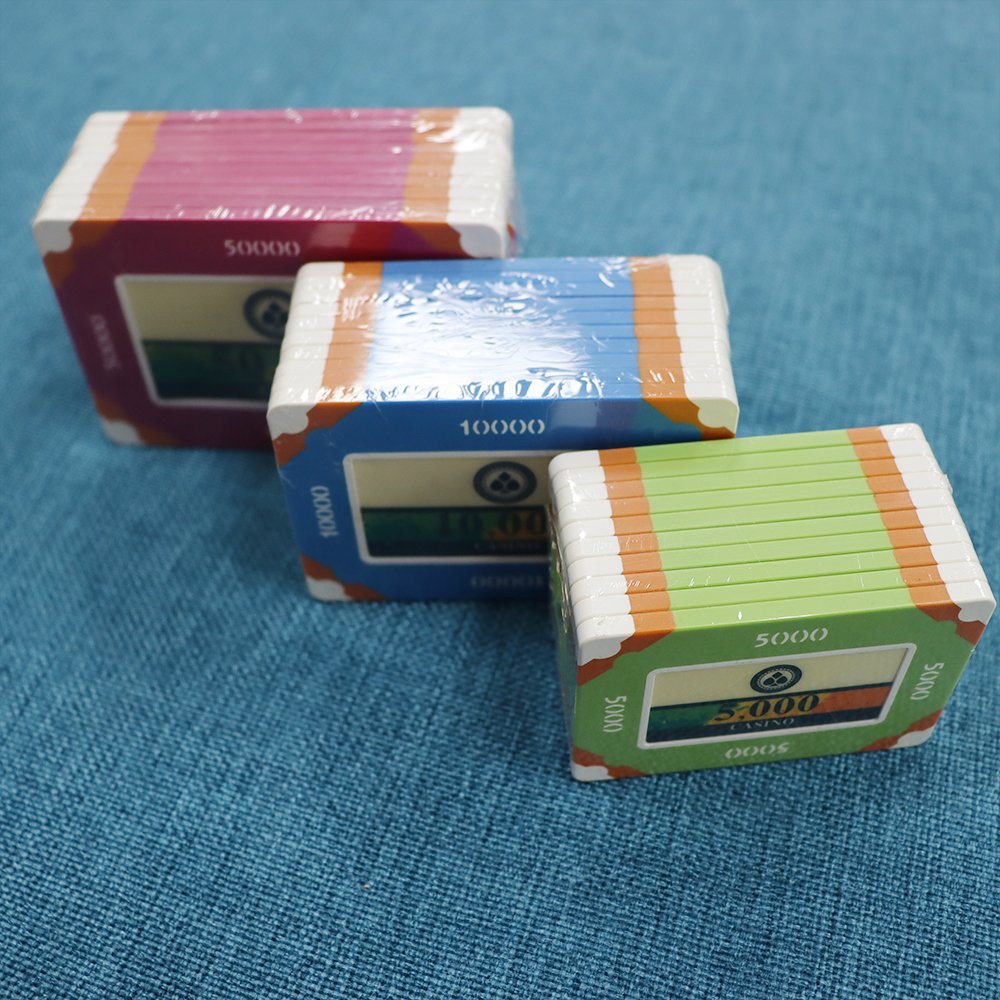 Custom Casino Chips Logo 12g Ceramic Poker Chips 2 Playing Cards With Aluminum Box