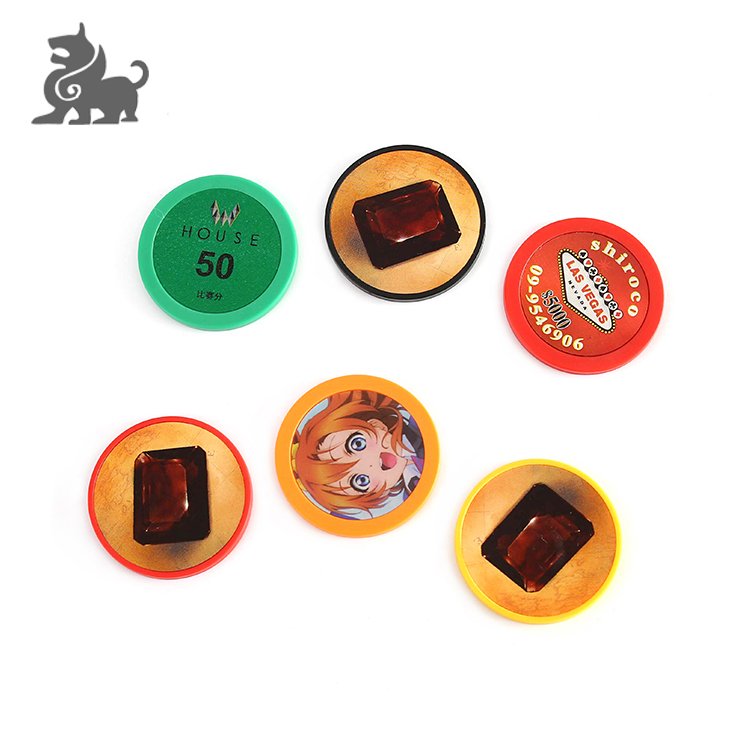 Solid colored plastic blank round game tokens poker chips