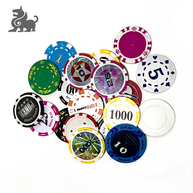 Solid colored plastic blank round game tokens poker chips