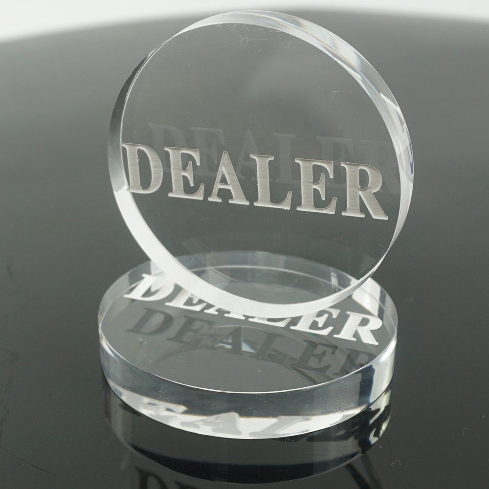 New Crystal dealer Poker Chips Poker Table Special Crystal Chip Matching Accessories Transparent dealer button