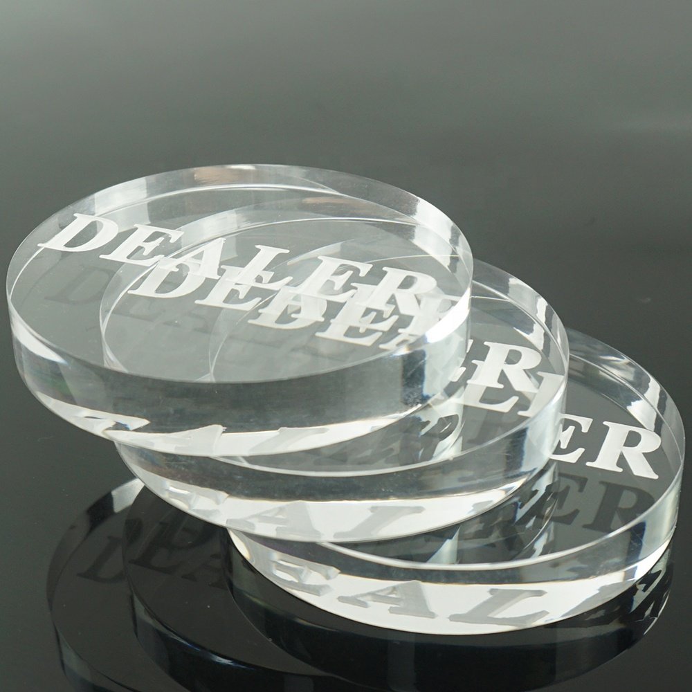 New Crystal dealer Poker Chips Poker Table Special Crystal Chip Matching Accessories Transparent dealer button