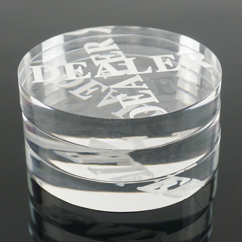 New Crystal dealer Poker Chips Poker Table Special Crystal Chip Matching Accessories Transparent dealer button