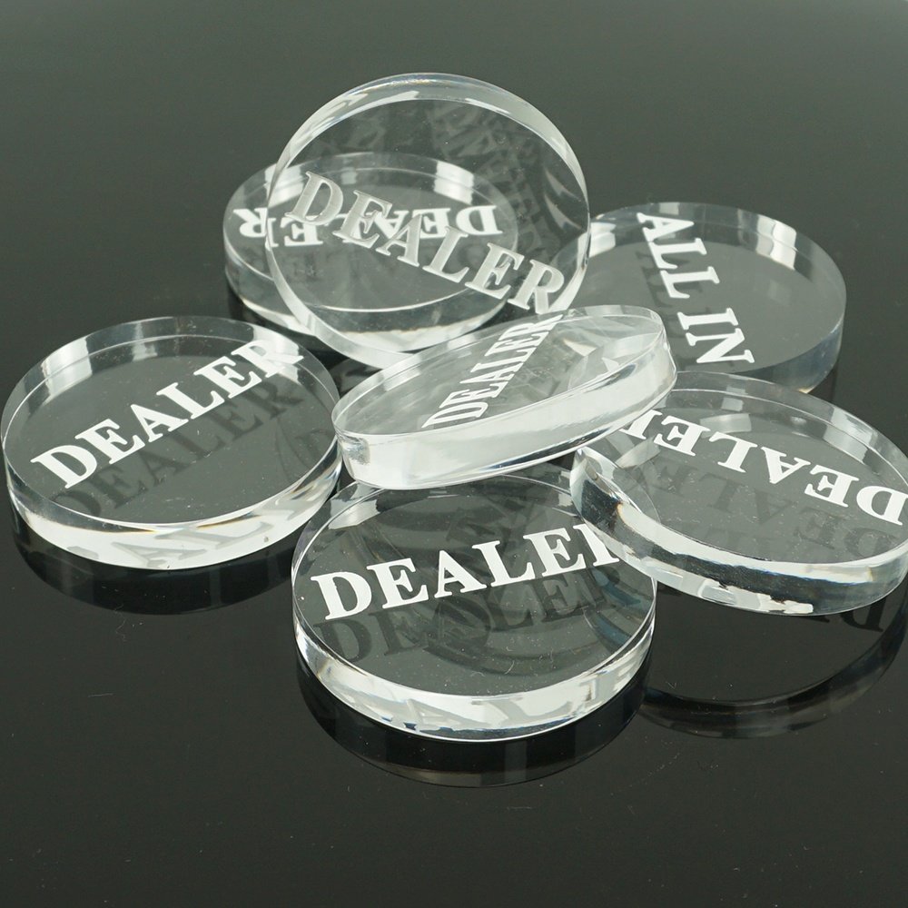 New Crystal dealer Poker Chips Poker Table Special Crystal Chip Matching Accessories Transparent dealer button