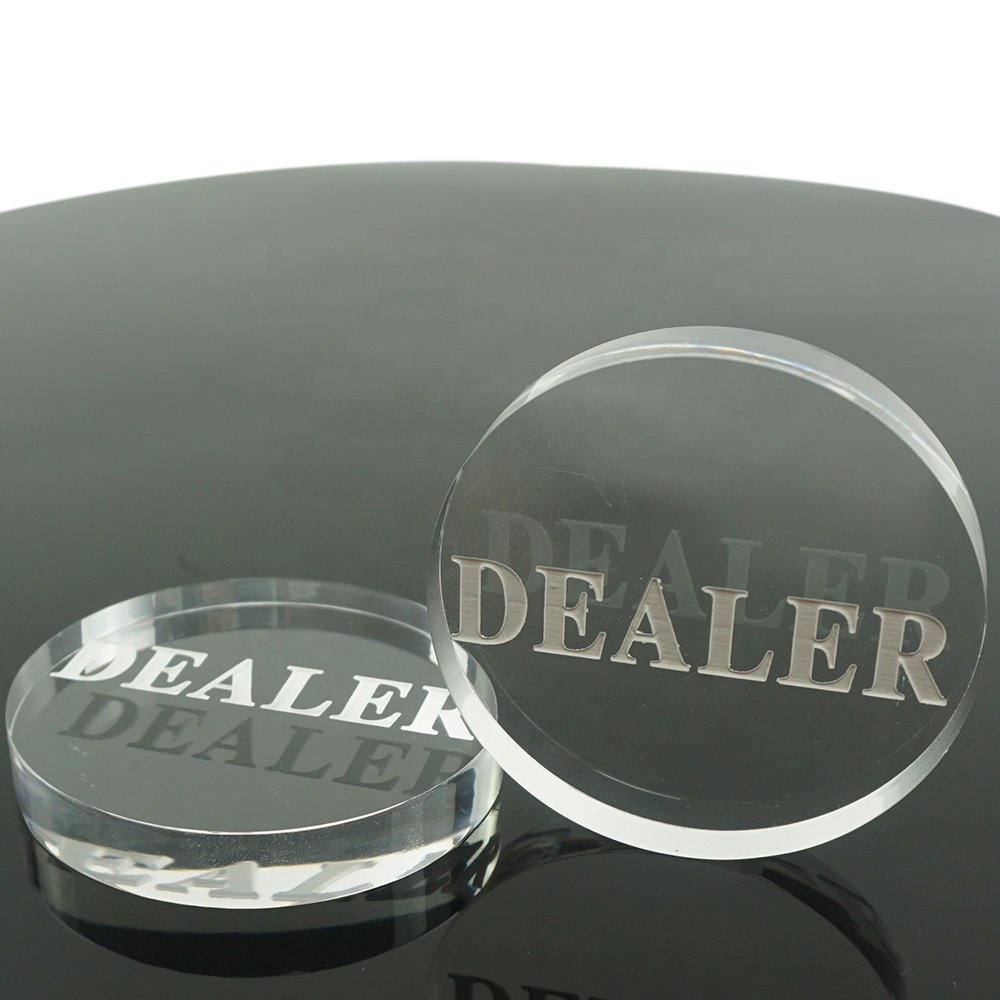 New Crystal dealer Poker Chips Poker Table Special Crystal Chip Matching Accessories Transparent dealer button