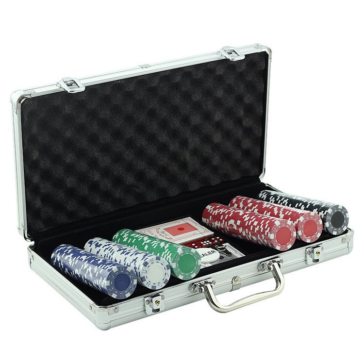 Hot Entertainment Gaming Sets Professional Casino Texas Hold'em Poker Chips Set 300 Chips With Aluminum Case