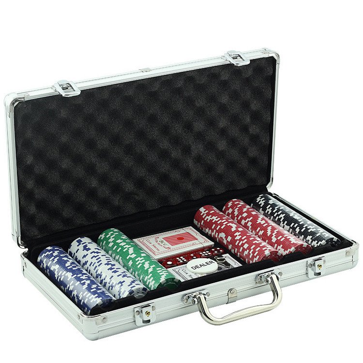 Hot Entertainment Gaming Sets Professional Casino Texas Hold'em Poker Chips Set 300 Chips With Aluminum Case