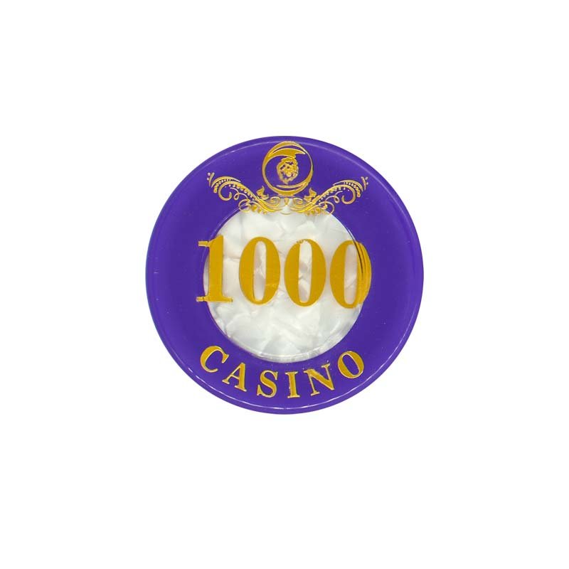 Wholesale with different denominations Acrylic three-layer white color French chips Acrylic Poker Chips Plaques and Jetons Set