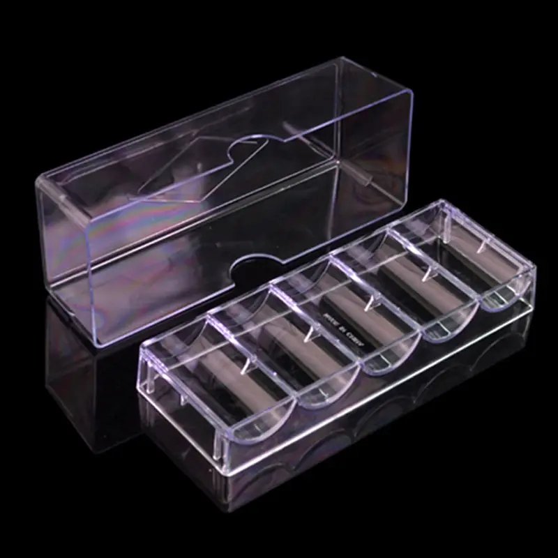 High Quality Customized Casino Capacity Suitcase Tray Poker Container Manufacturer Box 100/200pcs Acrylic Poker Chips Case