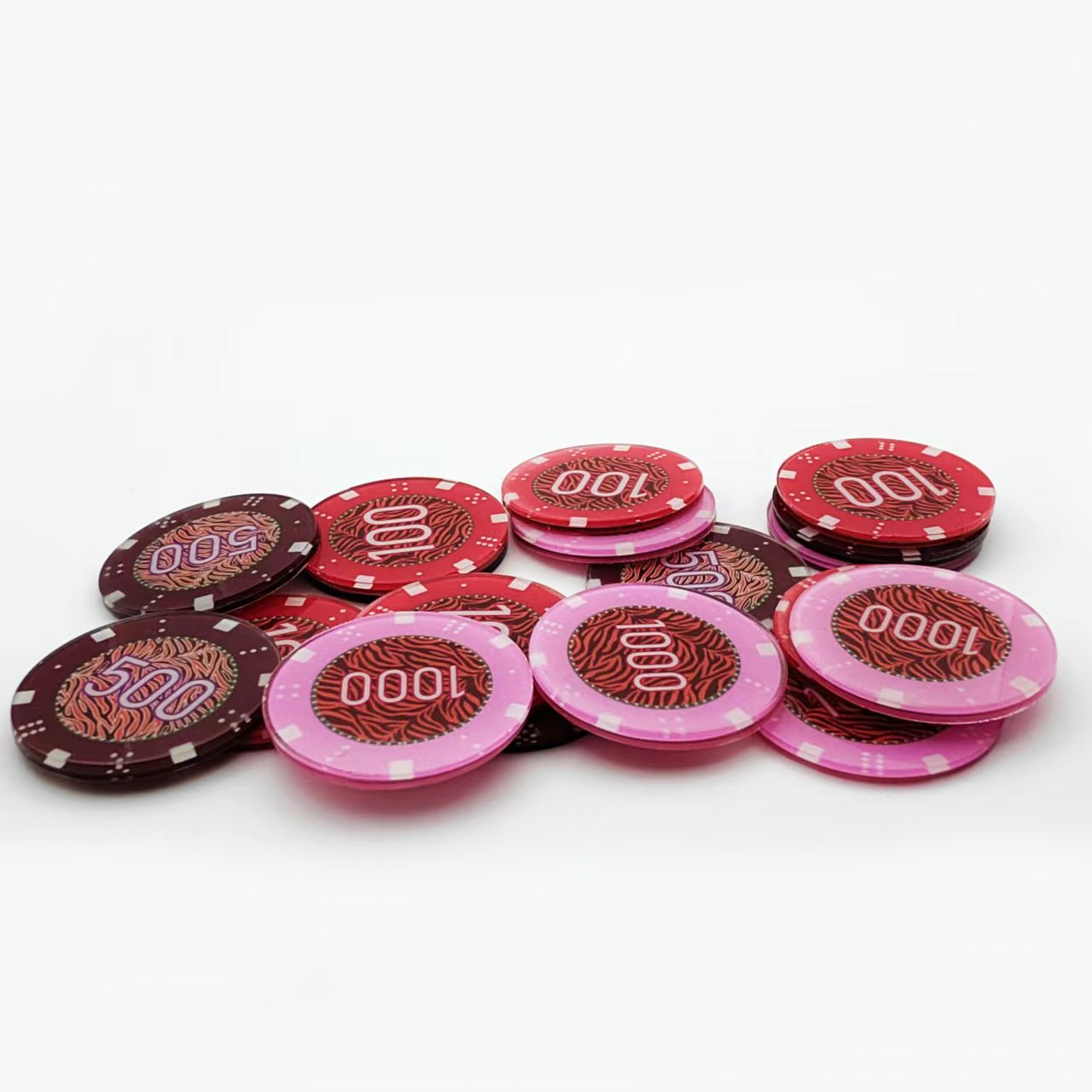 custom high quality personalized ceramic plastic poker chips round double layer table games casino gambling poker chips