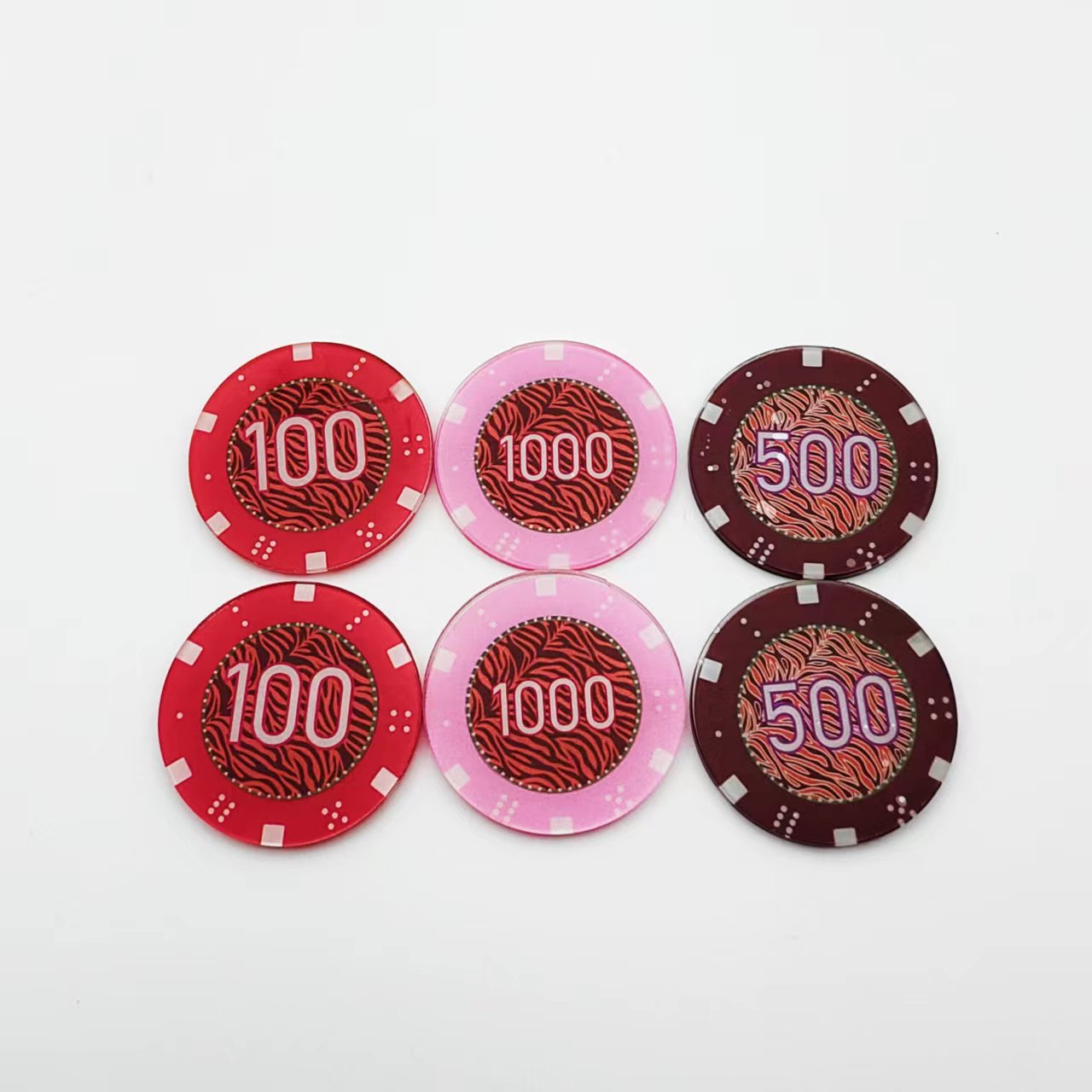 custom high quality personalized ceramic plastic poker chips round double layer table games casino gambling poker chips