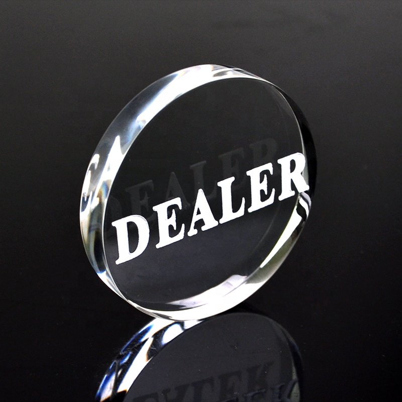 High quality transparent acrylic poker dealer button insert your design