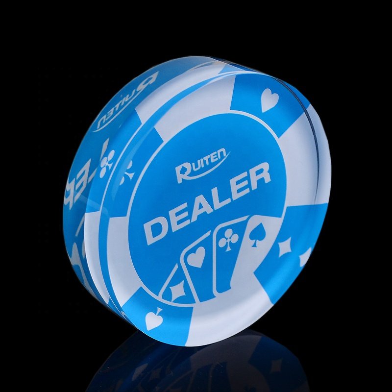 High quality transparent acrylic poker dealer button insert your design
