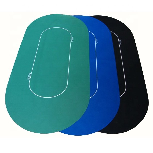 hot sale custom logo printing oval shape anti slip rubber Poker Mat casino table chip mat