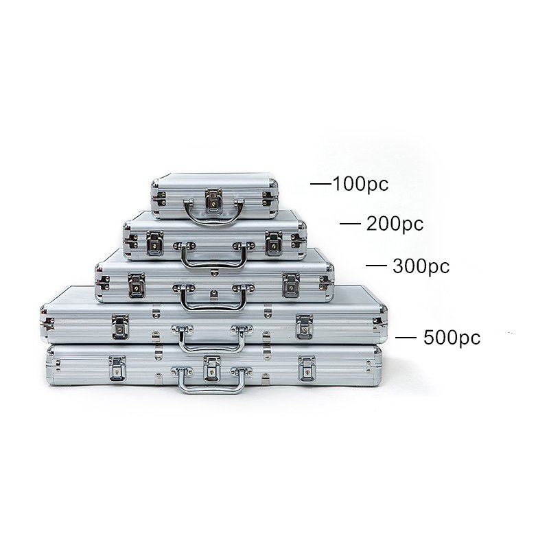 500 Casino Chip Texas Hold'em Style Poker Chip Aluminum Case Set