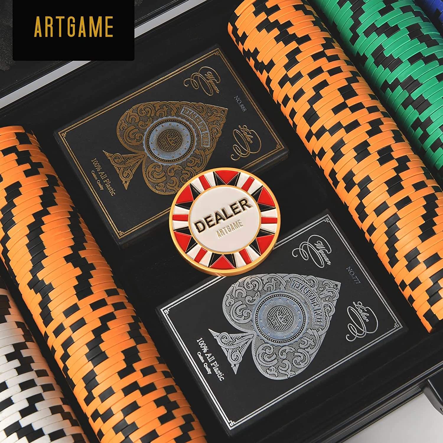 Casino Style Poker Chip Case, with K-Type Aluminum Case