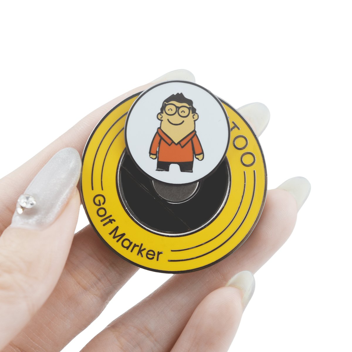 40mm Gold Black Nickle Finished Custom Design with QR Code Removable Golf Ball Marker Divot Tool Poker Chip With Magnet
