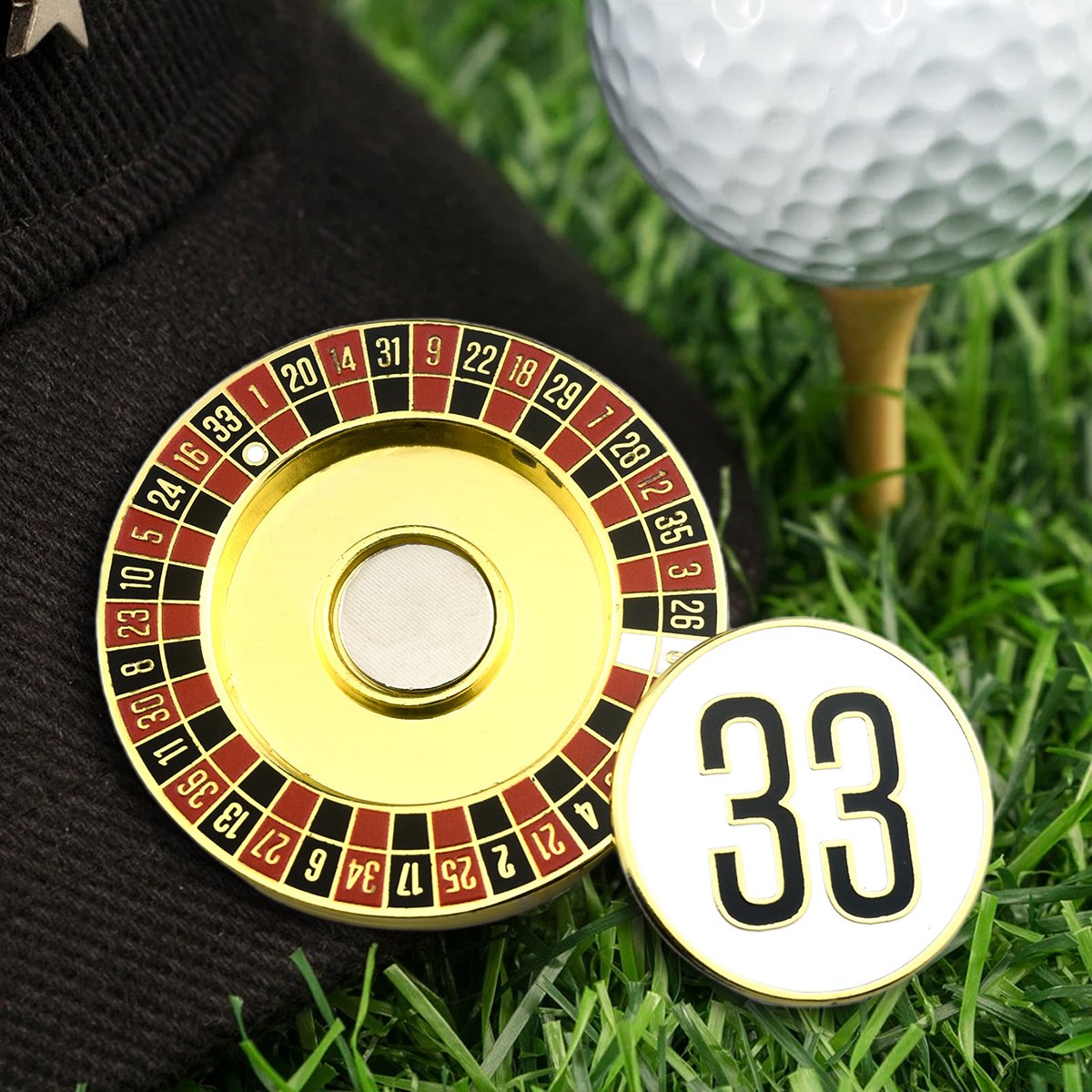 Golf Tag Challenge Coin Magnet Ball Marker Metal Ball Coins Mark Custom Metal Golf Tag and Iron Opp Bag Customized 25.4mm Dia