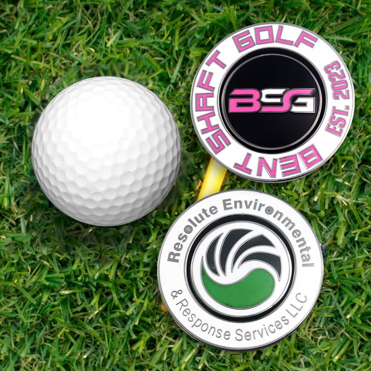 Golf Tag Challenge Coin Magnet Ball Marker Metal Ball Coins Mark Custom Metal Golf Tag and Iron Opp Bag Customized 25.4mm Dia