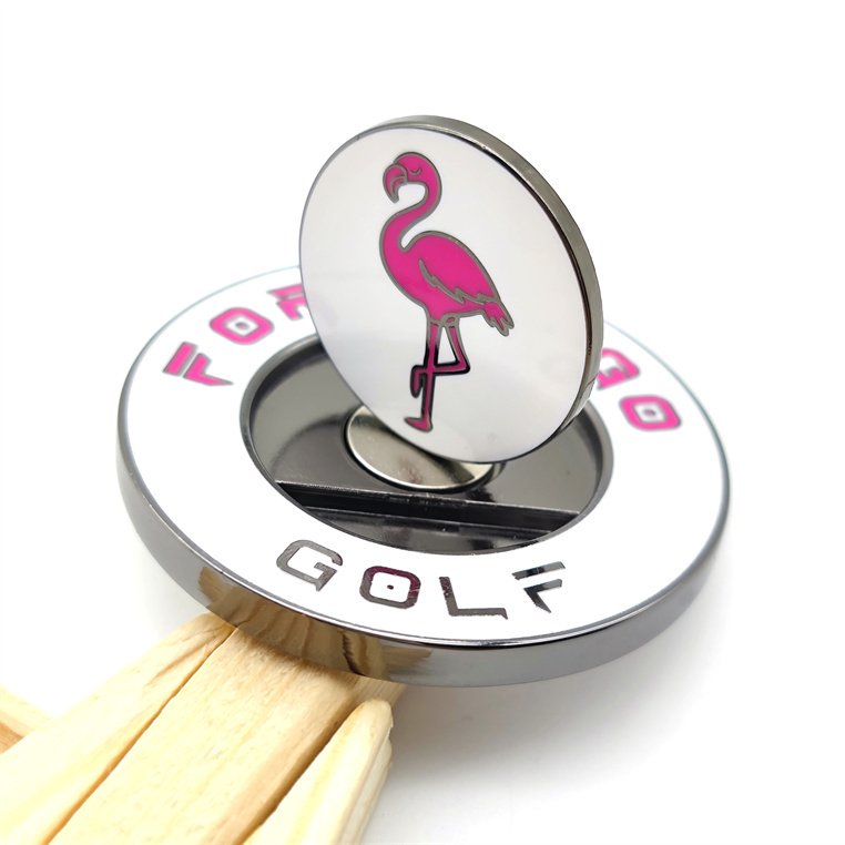 Low MOQ Magnetic Metal Custom Repair Divot Tool Removable Golf Ball Marker Hat clip