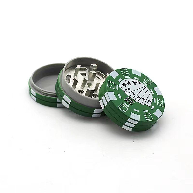 40cm 3 Layers Poker Chip Style Herb Tobacco Grinder Magnet Adsorption Plastic Grinder Smoking Accessories Green Red Black Color