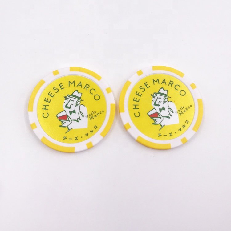 Wholesale custom ABS plastic poker chip style golf ball markers ceramic poker chip