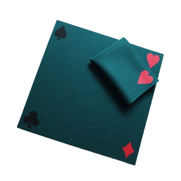New Custom natural Rubber Poker Play Mat square shape 4 players poker table mat mahjong table sound dampening pad