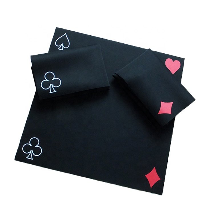 New Custom natural Rubber Poker Play Mat square shape 4 players poker table mat mahjong table sound dampening pad