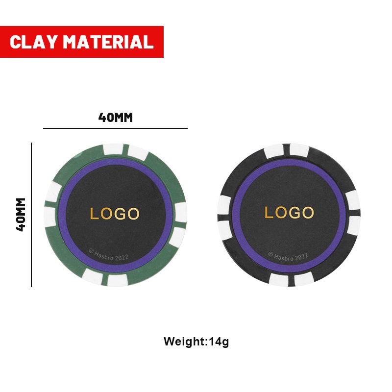 Golf Manufacturer Custom Accessories Metal Poker Chip Golf Ball Markers OEM Offset Printing any Logo 1PCS/OPP Bag 40mm*3.3mm