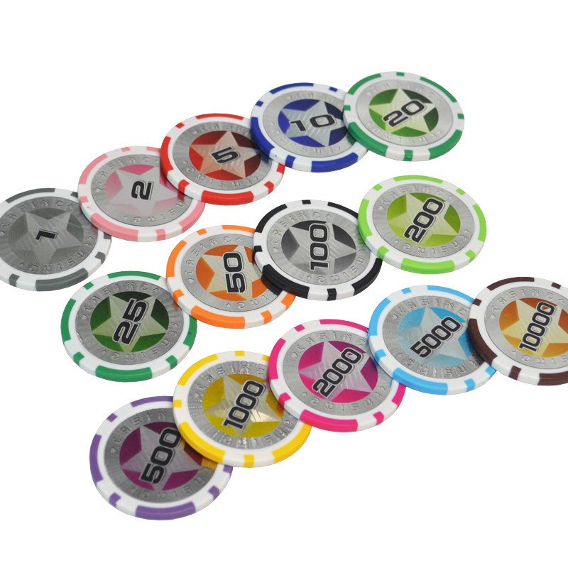 Casino Texas Hold'em Chips Trim Sticker Wholesale Cheap Baccarat ABS Poker Chips