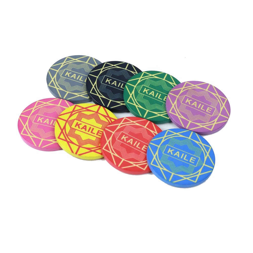 KAILE Wholesale 14g ceramic poker chips 46mm custom design logo accepted rounders chips for casino gambling game