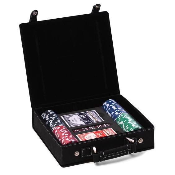 Luxury Leather 3 in 1 dice shaker And Playing Card Set blue Leather Case deck box