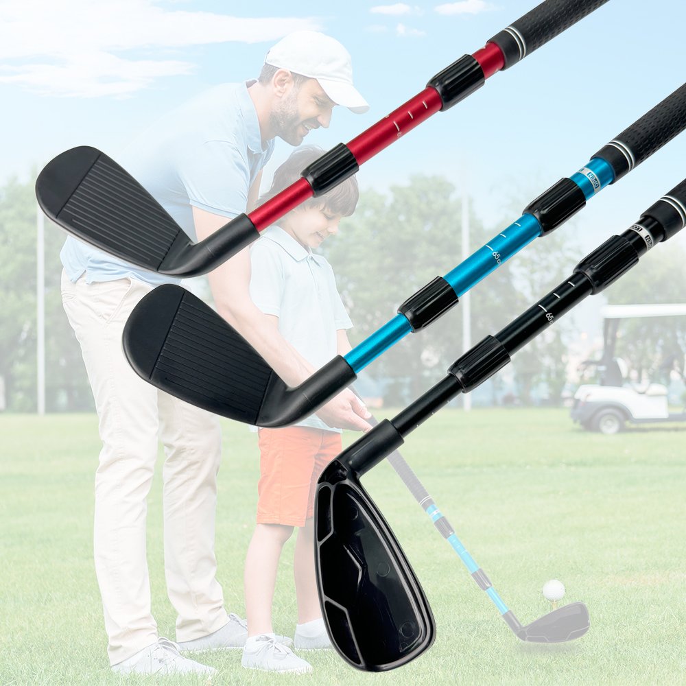 Outdoor TPE Grip Golf Wedge Three Section Adjustable Clubs Golf Telescopic Chipper for Children Adults Chipping Training