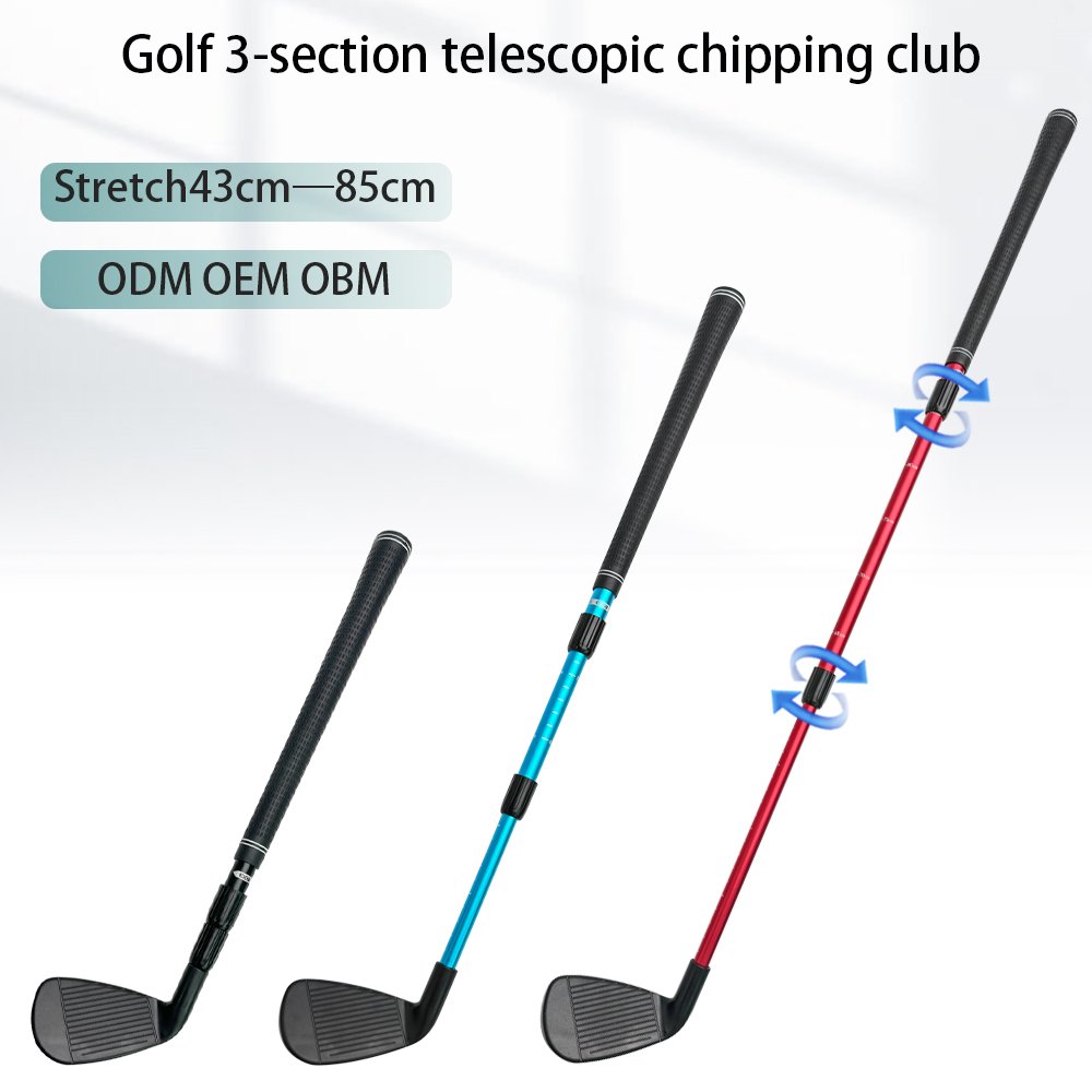 Outdoor TPE Grip Golf Wedge Three Section Adjustable Clubs Golf Telescopic Chipper for Children Adults Chipping Training