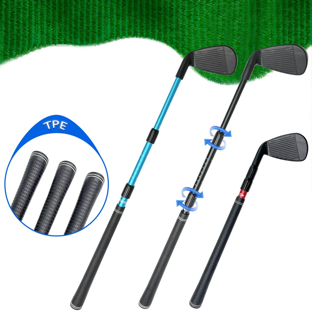 Outdoor TPE Grip Golf Wedge Three Section Adjustable Clubs Golf Telescopic Chipper for Children Adults Chipping Training