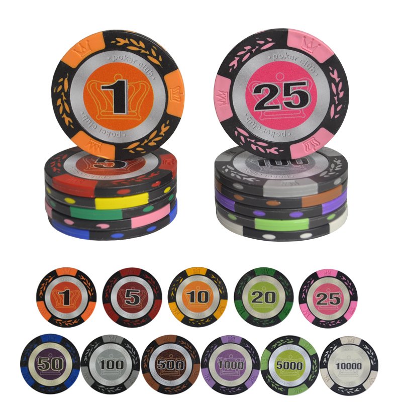 40 mm crown wsop blank poker chip set oversized rounders low price casino mini jetton numbers paulson poker chips