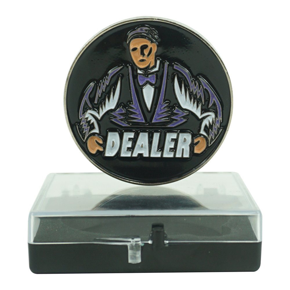 1PC 55mm Metal Dealer Button Chips caisno poker tournament Souvenir Coins Pressure Card