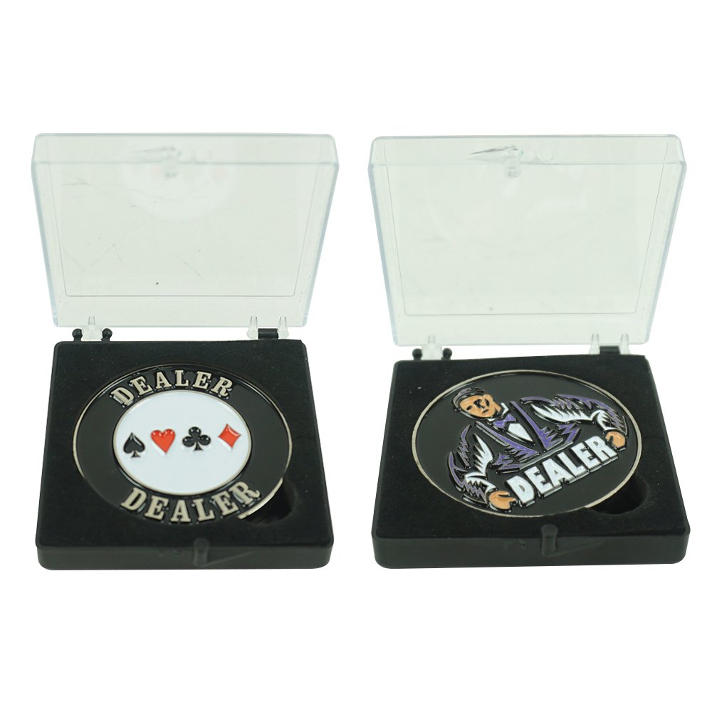 1PC 55mm Metal Dealer Button Chips caisno poker tournament Souvenir Coins Pressure Card