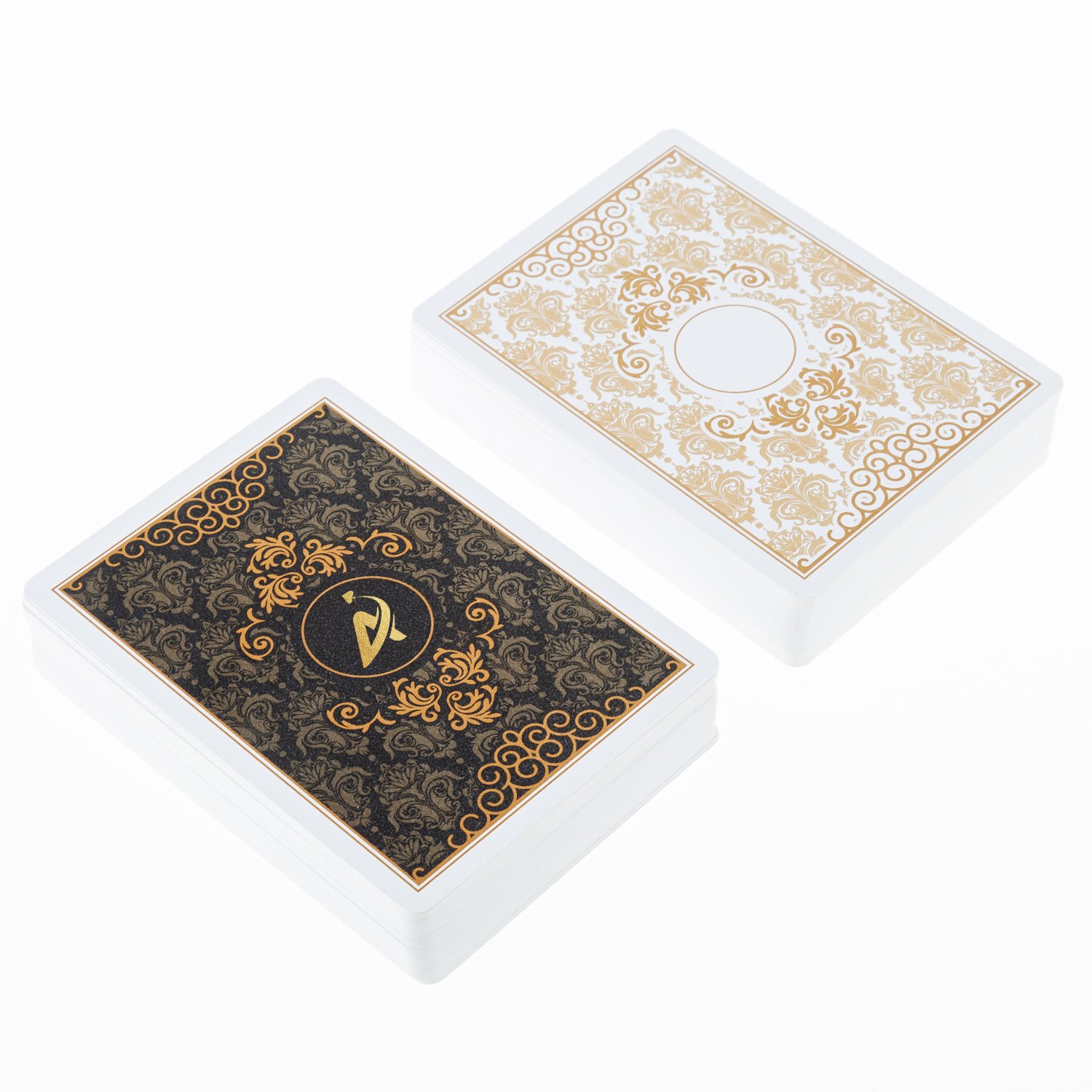 AYPC CUSTOM LOGO PVC Plastic Waterproof Big Number Classic Black Playing Card Gold UV Printing Stamping Flash Game Cards