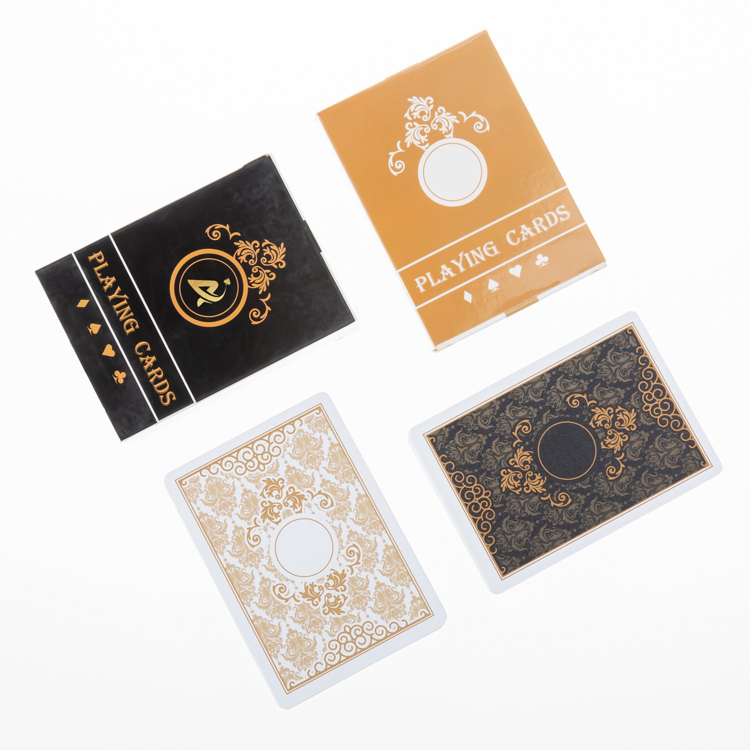 AYPC CUSTOM LOGO PVC Plastic Waterproof Big Number Classic Black Playing Card Gold UV Printing Stamping Flash Game Cards