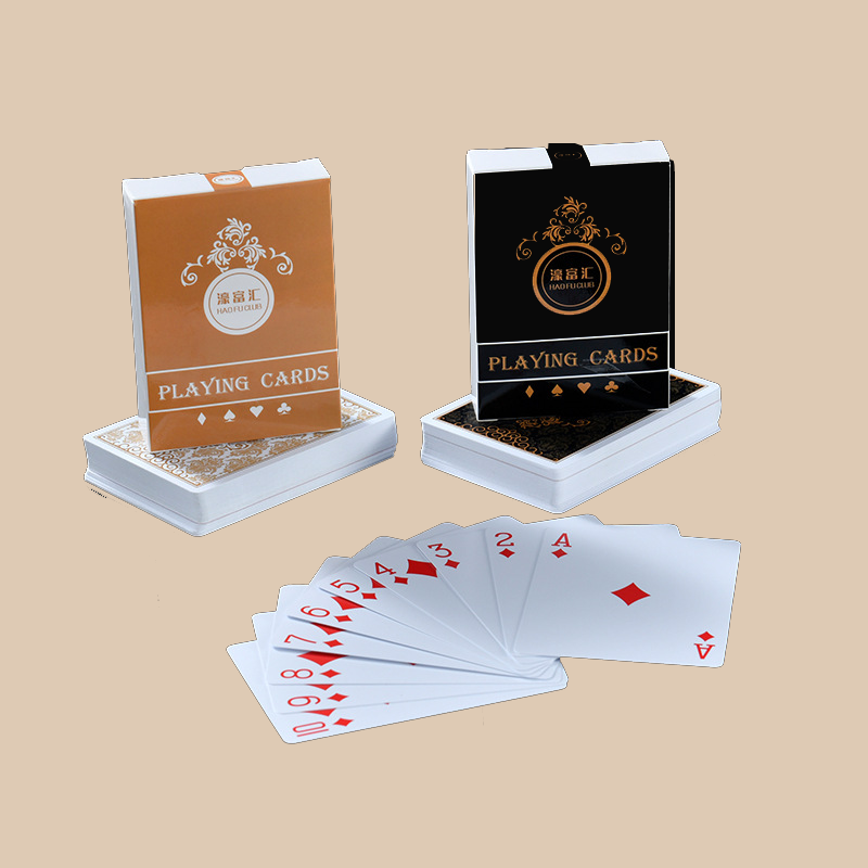AYPC CUSTOM LOGO PVC Plastic Waterproof Big Number Classic Black Playing Card Gold UV Printing Stamping Flash Game Cards