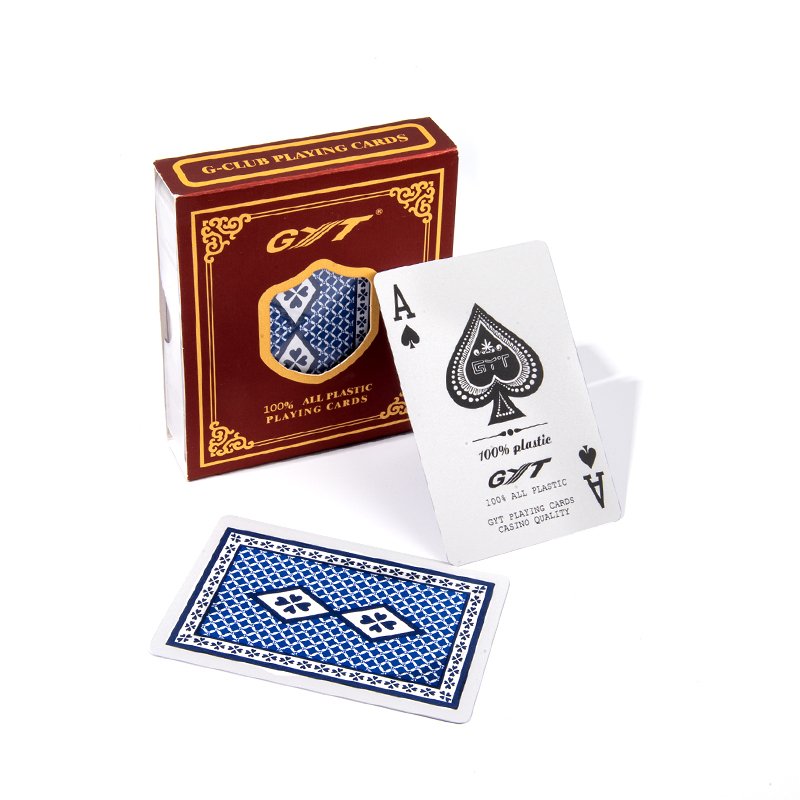 High Quality Playing Card PVC Waterproof Material Black Jack chips Factory Custom Printed Poker