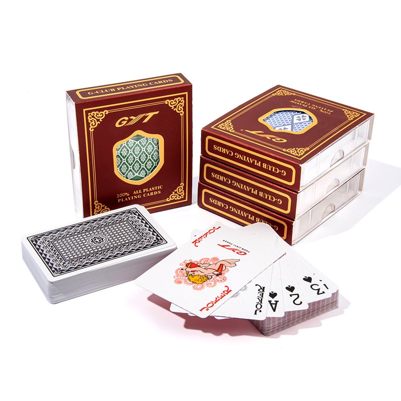 High Quality Playing Card PVC Waterproof Material Black Jack chips Factory Custom Printed Poker