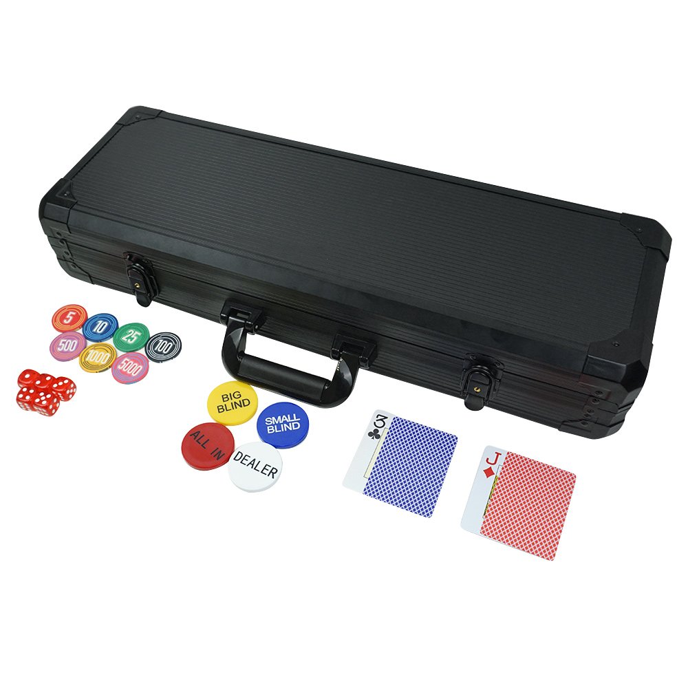 Wholesale Casino Poker Room Poker Chip Sets luxury Custom 500 pc 39mm Ceramic Chips dealer Playing Cards In Black Case
