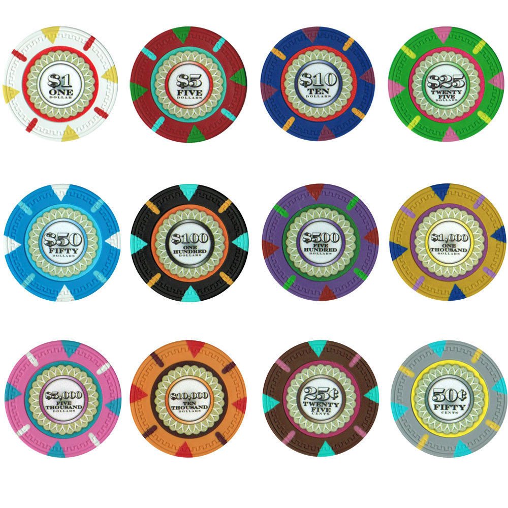 NEW 1000 The Mint 13.5 Gram Clay Poker Chips Aluminum Case Set