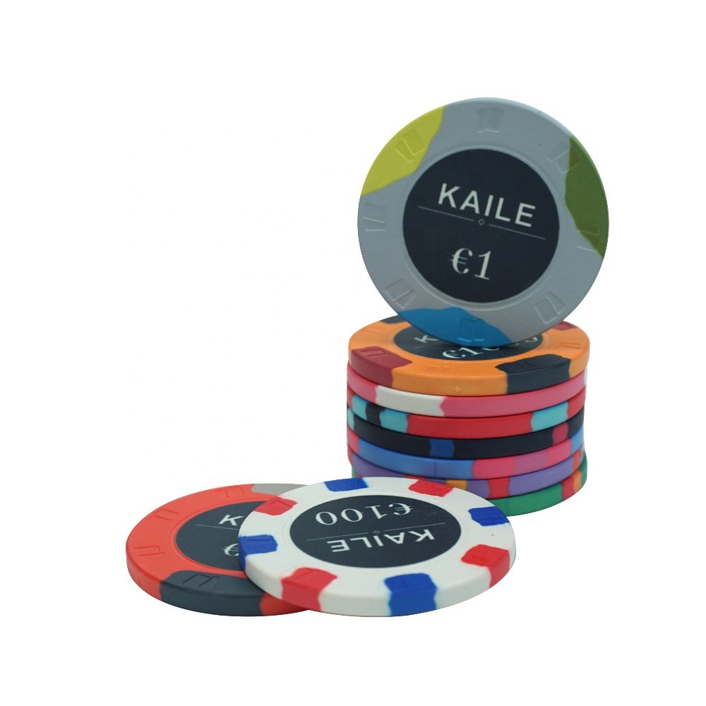 Professional custom card mould poker chips euro 10g 39mm ceramic material with your design no moq kaile factory for caisno game