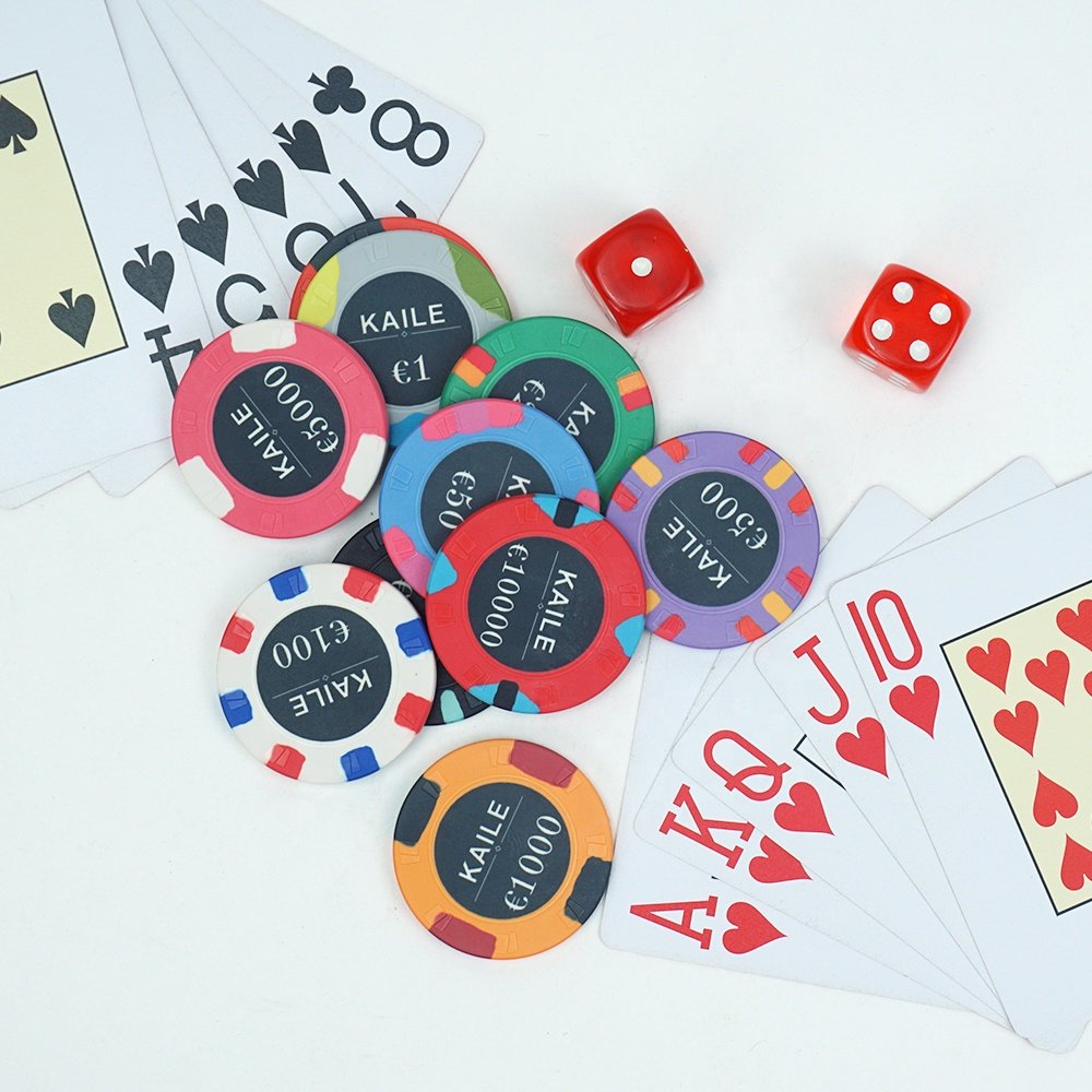 Professional custom card mould poker chips euro 10g 39mm ceramic material with your design no moq kaile factory for caisno game