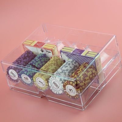 High quality custom thickened casino 200-piece poker chip box poker chip tray